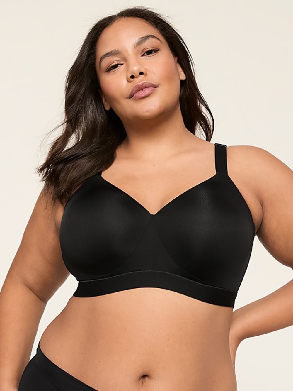NWT Cacique Comfort Bliss No Wire Lightly Lined Lounge Bra Black 38C